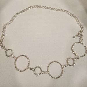 Small Rhinestone waist chain belt 30 inches in total .